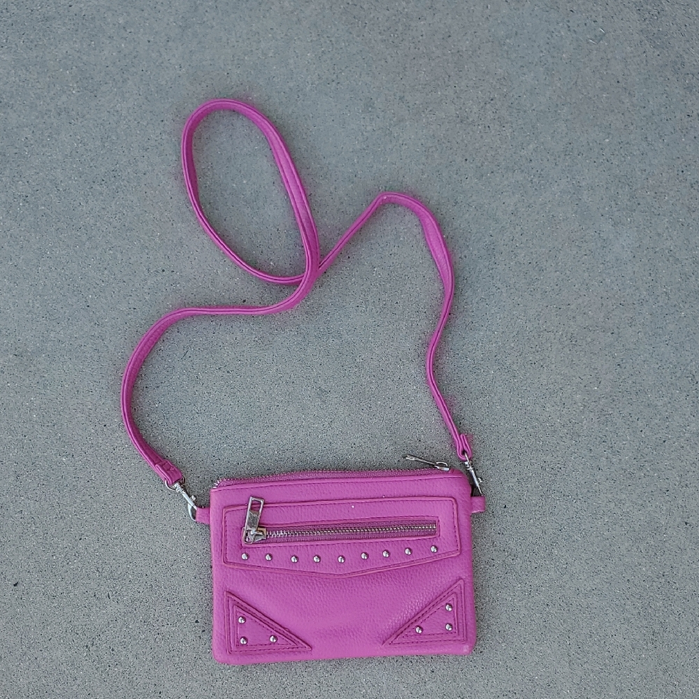 Capelli of New York Vibrant Pink Crossbody Bag
